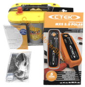 CaravanMoverShop  Upgrade set 2; Yellow Top YT S 4.2, Ctek XS5.0 Polar,  marco de montaje, consejos para cargar la batería (20,50 kg)